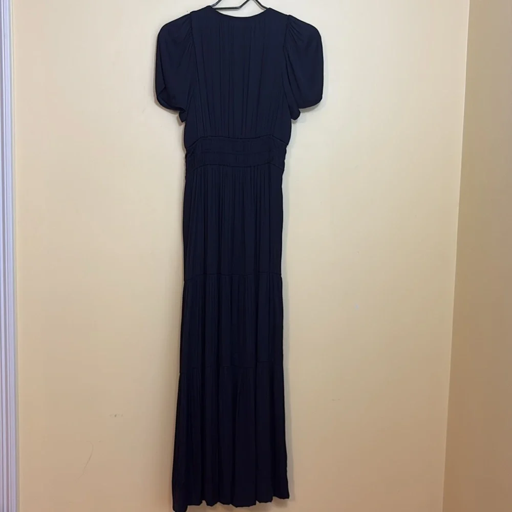 Anthropologie | Black Somerset Flutter Sleeve Tiered Elastic Waist Maxi Dress XS - Picture 17 of 17